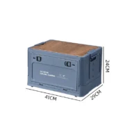 Collapsible Camping Storage Box with Wooden Lid - Image 10