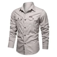 Men's Long Sleeve Cotton Workwear Shirt - Image 14