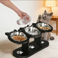 Anti-Slip Elevated 3-Bowl Pet Feeder - Image 5