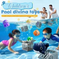 Summer Pool Toys for Kids - Diving Animal & Cage Set