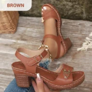 🌸NEW HOT SALE 50% OFF✨Women's Chunky Heel Ankle Strap Sandals - Image 11