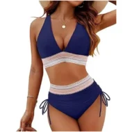 V-Neck Patchwork Bikini 2-Piece Set - Image 4