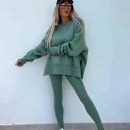 Women's Long Sleeve Printed Sweatshirt and Leggings 2-piece Set - Image 8