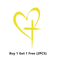 Glitter Heart Cross Car Decal Sticker - Image 26